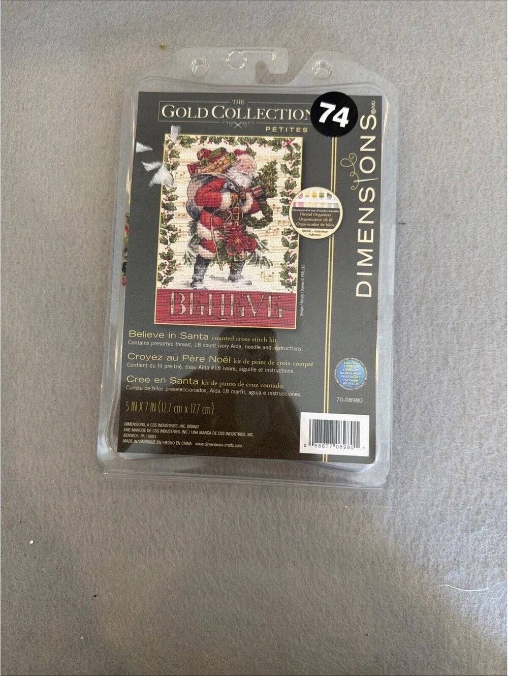 Dimensions Gold Collection Petites Counted Cross Stitch Kit Believe In Santa New